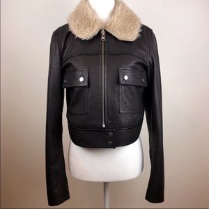 & Other Stories Leather Jacket Size 8
